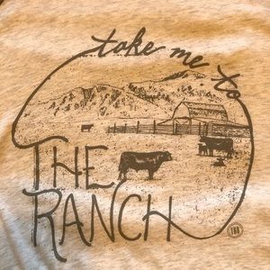 “Take Me to the Ranch” 3/4 sleeve Tshirt size M